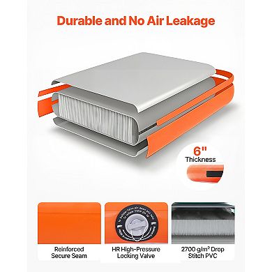 VEVOR Inflatable Floating Dock, 8 FT Inflatable Dock Platform, Non-Slip with Portable Carrying Bag