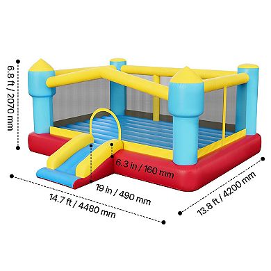 VEVOR Inflatable Bounce House, 14.7 x 13.8 x 6.8 ft Jumping Bouncy Castle