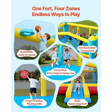VEVOR Inflatable Bounce House, 14.7 x 13.8 x 6.8 ft Jumping Bouncy Castle