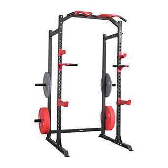 VEVOR Power Cage Power Rack, Multifunctional Barbell Squat Rack with Adjustable Height