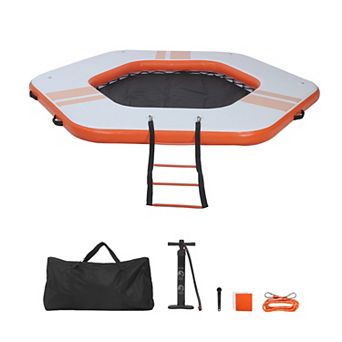 VEVOR Inflatable Floating Dock, 8.5x8.5 FT Inflatable Dock Platform, Non-Slip with Carrying Bag