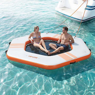 VEVOR Inflatable Floating Dock, 8.5x8.5 FT Inflatable Dock Platform, Non-Slip with Carrying Bag