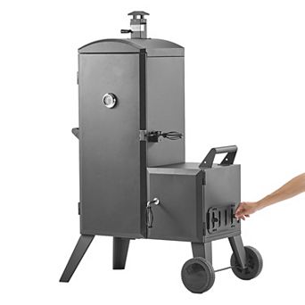 VEVOR Charcoal Offset Smoker, Heavy-Duty Steel with Side Firebox, Movable Outdoor Barbecue Smokers
