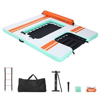 VEVOR Inflatable Floating Dock, 8 x 6 FT Inflatable Dock Platform, Non-Slip with Carrying Bag
