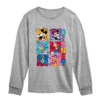 Boys 8-20 Disney's Mickey & Friends Yearbook Photos Long Sleeve Graphic Tee