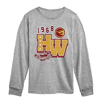 Boys 8-20 Hot Wheels Varsity Logo Patches Long Sleeve Graphic Tee