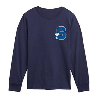 Boys 8-20 Peanut Snoopy Collegiate Letter Long Sleeve Graphic Tee