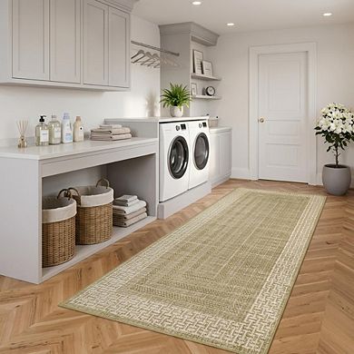 GlowSol Machine Washable Area Rug Stain Resistant Non Slip Modern Mat for Bedroom Kitchen Entryway