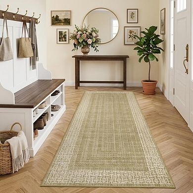 GlowSol Machine Washable Area Rug Stain Resistant Non Slip Modern Mat for Bedroom Kitchen Entryway