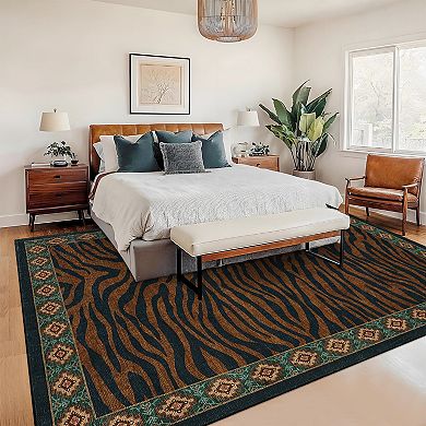Modern Low-Pile Area Rugs Stain Slip Resistant for Living Room
