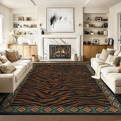 Modern Low-Pile Area Rugs Stain Slip Resistant for Living Room