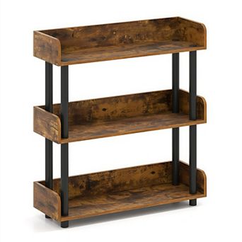 3 tier Industrial Bookshelf with Guardrails & Anti-Tip Kit