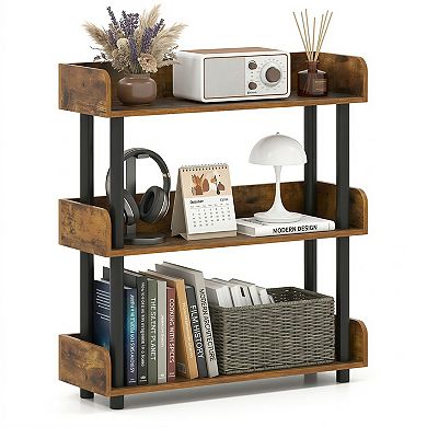 3-Tier Industrial Bookshelf with Guardrails & Anti-Tip Kit