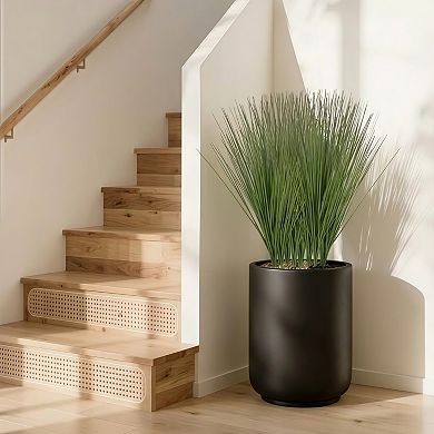 Artificial Onion Grass Faux Greenery Shrubs for Indoor Outdoor Décor Set