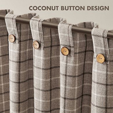 Madison Park Salford Plaid Thermal Insulated Single Window Curtain Panel