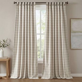Madison Park Salford Plaid Thermal Insulated Single Window Curtain Panel