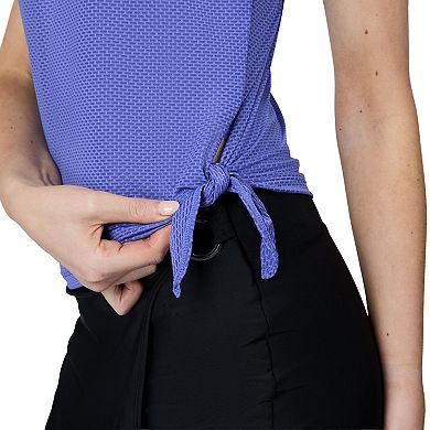 Free Country Women's Textured Mesh Side Tie Blouson Tankini Top