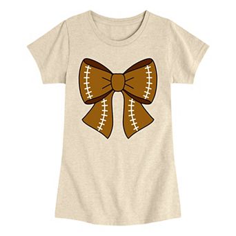 Girls 7-16 Football Bow Graphic Tee