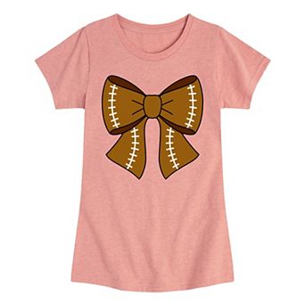 Girls 7-16 Football Bow Graphic Tee