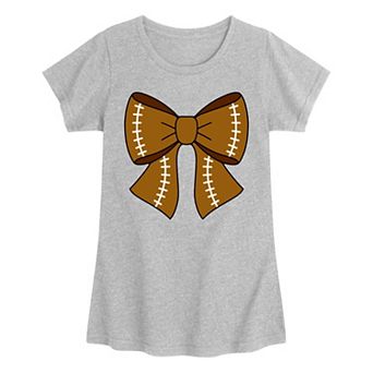 Girls 7-16 Football Bow Graphic Tee