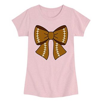 Girls 7-16 Football Bow Graphic Tee