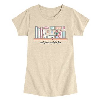 Girls 7-16 Cool Girls Read For Fun Short Sleeve T-Shirt