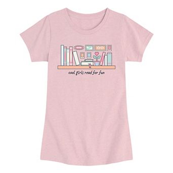 Girls 7-16 Cool Girls Read For Fun Short Sleeve T-Shirt
