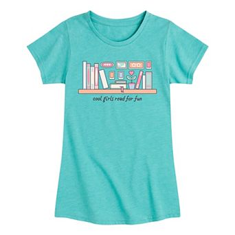 Girls 7-16 Cool Girls Read For Fun Short Sleeve T-Shirt