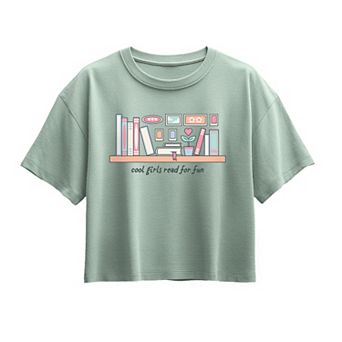Girls 7-16 Cool Girls Read For Fun Boxy Tee