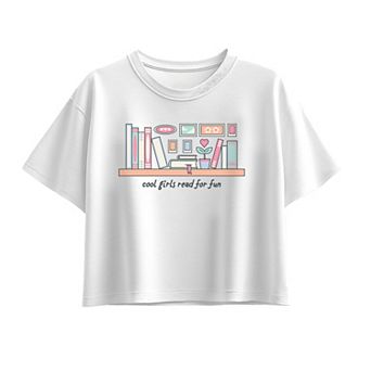 Girls 7-16 Cool Girls Read For Fun Boxy Tee