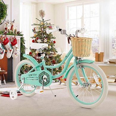 Costway Kid's Bike with Training Wheels Adjustable Handlebar Seat Handbrake