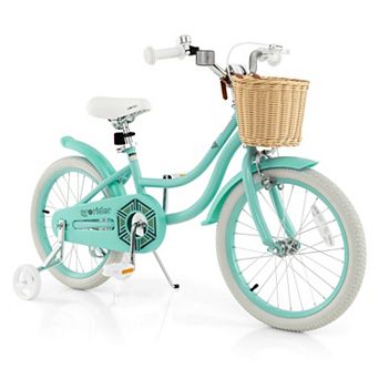 Costway Kid's Bike with Training Wheels Adjustable Handlebar Seat Handbrake