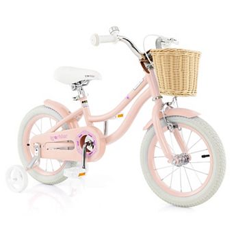 Costway Kid's Bike with Training Wheels Adjustable Handlebar Seat Handbrake