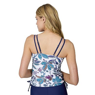 Free Country Women's Side Shirred V-Neck Tankini Top