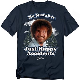 Big & Tall Bob Ross Happy Clouds Graphic Tee