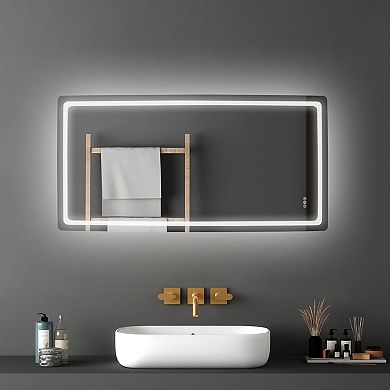 VEVOR LED Bathroom Mirror, 36" x 72" LED Bathroom Vanity Mirror with Frontlit and Backlit