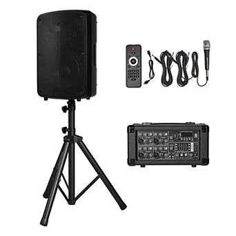 VEVOR Professional PA System, 800W Powered, Sound System Set with 6 Channel Mixer, Dual Speakers