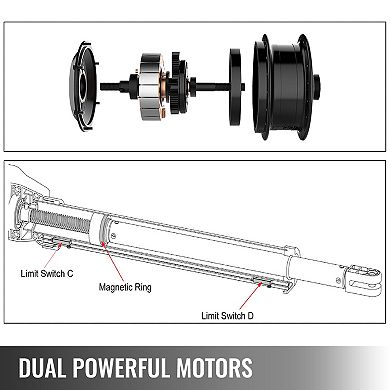 VEVOR Dual Swing Gate Opener Heavy Duty Automatic Gate Opener Up to 660lbs & 18ft Long Gate 50W
