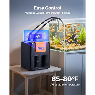 VEVOR Aquarium Chiller 52 Gallon, 1/10 HP Water Chiller for Hydroponics, Fast Cooling for Fish Tank