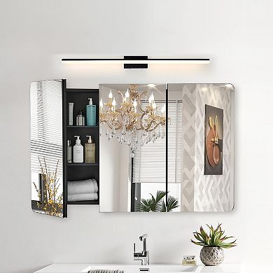 VEVOR Medicine Cabinet, 25.5 x 40 in, Aluminum Frame Bathroom Wall Cabinet