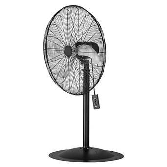 VEVOR Industrial Pedestal Fan, 30 in 85-Degree Oscillating Fan, with 3 Adjustable Speeds, Black