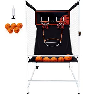 VEVOR Arcade Cage Basketball Game, 2 Player Indoor Basketball Game, Home Dual Sport with 5 Balls
