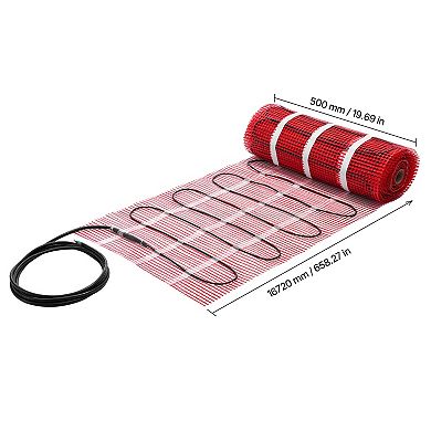 VEVOR 90 sqft Self-Adhesive Mesh Floor Heating Mat System, 120V Electric Radiant, with Alarm