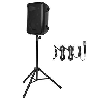 VEVOR Portable PA System, 300W Powered, Sound System Set with 8 Channel Mixer, Dual Speakers