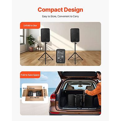 VEVOR Portable PA System, 300W Powered, Sound System Set with 8 Channel Mixer, Dual Speakers