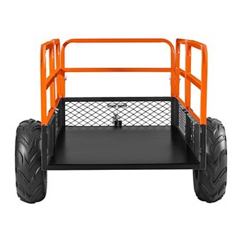 VEVOR Garden Utility Trailer, 22 Cu. Ft. & 1600lbs, ATV UTV Trailer, Tow Behind Steel Dump Trailers