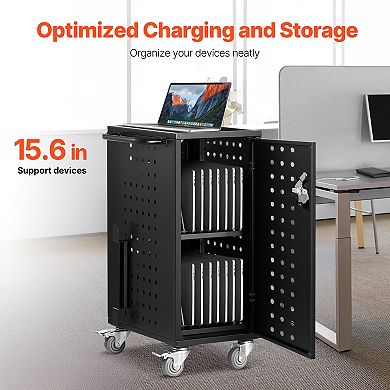 VEVOR Charging Cart, 16 Device Mobile Charging Station, Up to 15.6 in Screen Size, Office