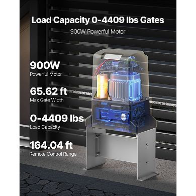 VEVOR Automatic Gate Opener, 900W Electric Sliding Gate Opener for Doors up to 65.6ft 4409lbs