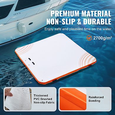 VEVOR Inflatable Floating Dock,10x10FT Inflatable Dock Platform,Non-Slip with Portable Carrying Bag