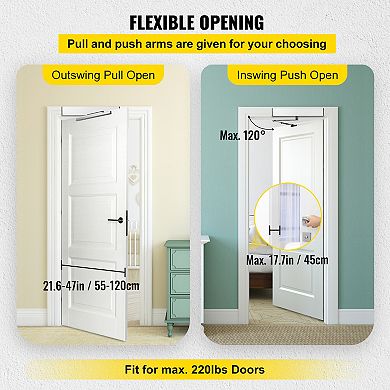 VEVOR Automatic Door Opener, 100-240V for Max.220lbs Doors, Disabilities with 2 Wireless Remotes